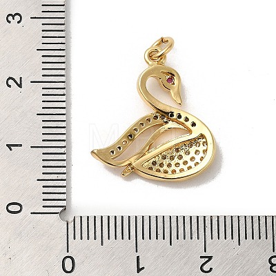 Rack Plating Brass Micro Pave Cubic Zirconia Pendants KK-K377-31G-1