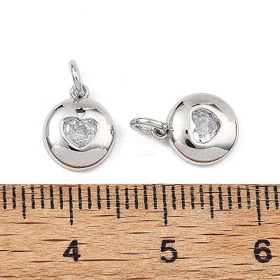 SHEGRACE Valentine's Day Brass Clear Cubic Zirconia Charms XGRQ3P533-594P-1