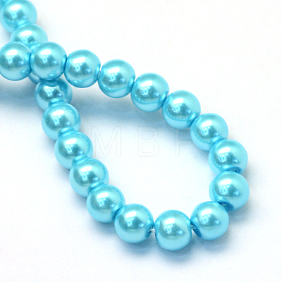 Baking Painted Pearlized Glass Pearl Round Bead Strands X-HY-Q003-12mm-48-1