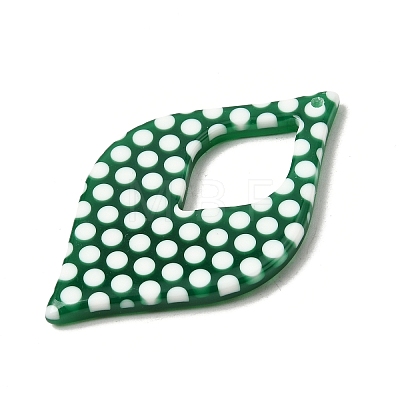 Opaque Polka Dot Pattern Resin Pendants FIND-H021-01A-1