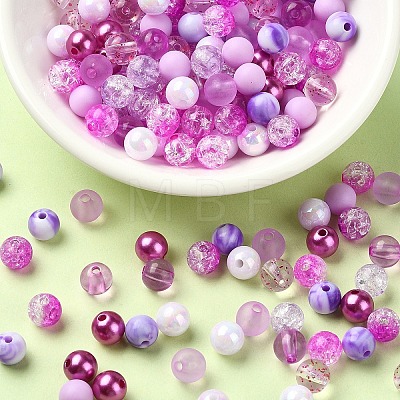 300Pcs 10 Styles Mixed Styles Acrylic Beads MACR-YW0002-99A-1