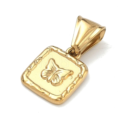 Textured 304 Stainless Steel Pendants STAS-D225-01G-1
