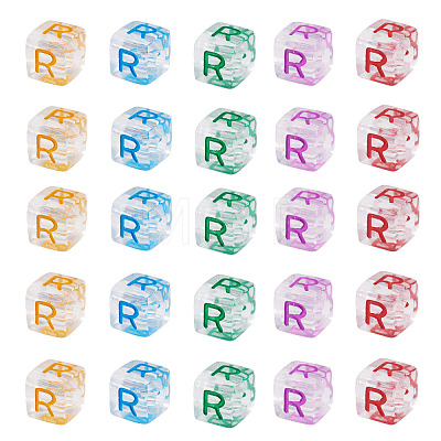 50Pcs Acrylic European Beads MACR-TADJ0001-13R-1