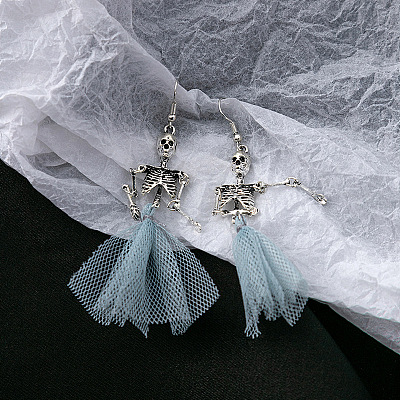 Alloy Skeleton Dangle Earrings FS-WGB7D7C-02-1