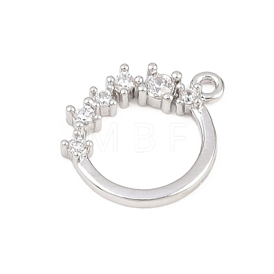 Brass Micro Pave Clear Cubic Zirconia Pendants KK-D225-14P-02-1