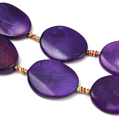 Natural Fire Crackle Agate Beads Strands G-P605-L03-01E-1