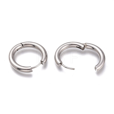 Tarnish Resistant 201 Stainless Steel Huggie Hoop Earrings EJEW-L256-05P-P-1