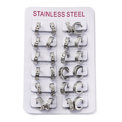 304 Stainless Steel Polishing effect Hoop Earrings EJEW-M001-14P-1