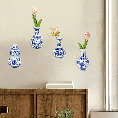 4Pcs 4 Styles Porcelain Artificial Flower Hanging Vase AJEW-OC0005-85A-1