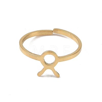 Real 18K Gold Plated 304 Stainless Steel Adjustable Finger Ring RJEW-L115-01G-05-1