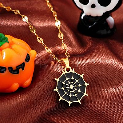 Halloween Stainless Steel Enamel Pendant Necklaces AJ4171-1