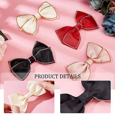 AHADEMAKER 8Pcs 4 Colors Polyester Bowknots Ornament Accessories AJEW-GA0005-45-1