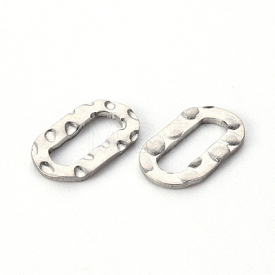 Hammered 201 Stainless Steel Linking Rings STAS-T052-16P-1