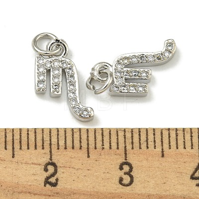 Rack Plating Brass Micro Pave Cubic Zirconia Pendants KK-K386-02A-P-1