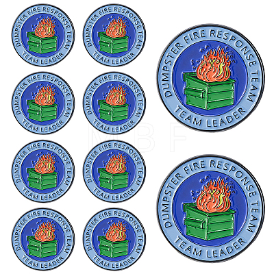 10Pcs Dumpster Fire Response Team Leader Alloy Lapel Pin Backs for Backpack Clothes JEWB-DC0001-36-1