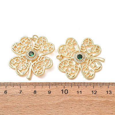 Brass Micro Pave Cubic Zirconia Pendants CU-CBA2F11-20A-G-1