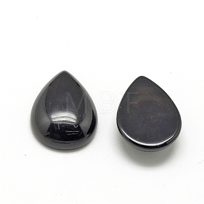 Natural Black Stone Cabochons X-G-R417-13x18-46-1