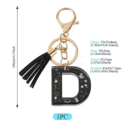 1Pc Resin Letter Keychains KEYC-TADJ0001-09D-1