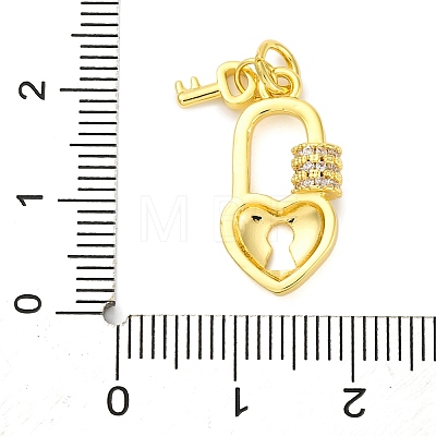 Rack Plating Brass Micro Pave Cubic Zirconia Pendants KK-M021-09G-1