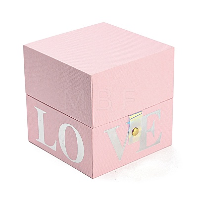 Square Love Print Cardboard Paper Gift Box CON-G019-01D-1