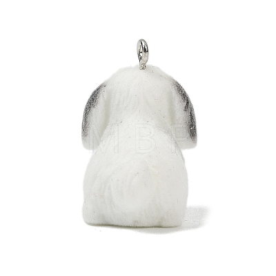Animal Theme Flocky Opaque Resin Pendants RESI-H042-01P-09-1