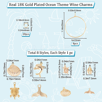 DIY Ocean Theme Wine Glass Charm Making Kit DIY-BBC0001-21-1