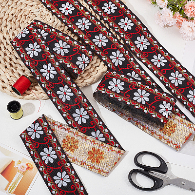Ethnic Style Polyester Ribbon OCOR-WH0079-76A-1