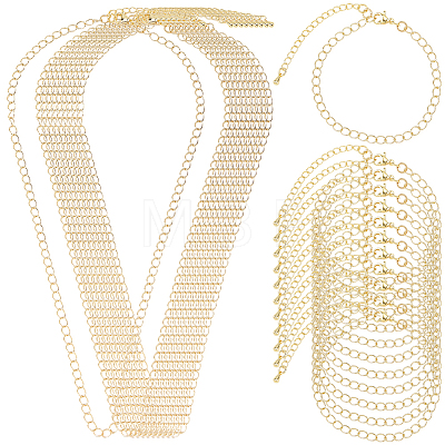 20Pcs Brass Cable Chain Bracelets & Necklaces Sets for Women SJEW-BM0001-03-1