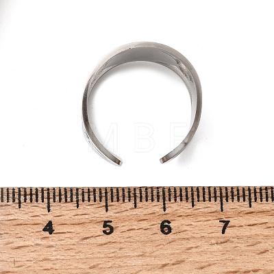 304 Stainless Steel Open Cuff Rings for Women RJEW-A099-01P-1