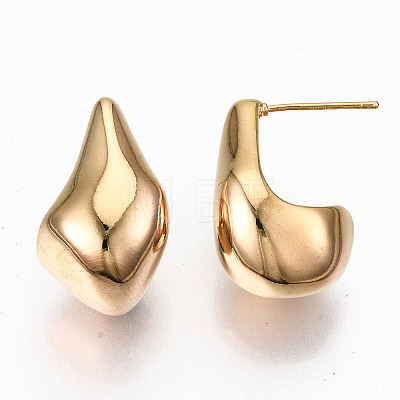 Brass Half Hoop Earrings KK-R117-039-NF-1