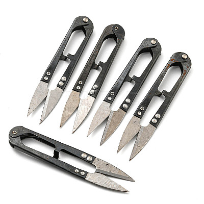 (Defective Closeout Sale: Rusty) 12Pcs Sharp Steel Scissors PT-XCP0001-09-1