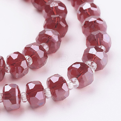 Electroplate Glass Beads Strands EGLA-E051-PL8mm-B01-1