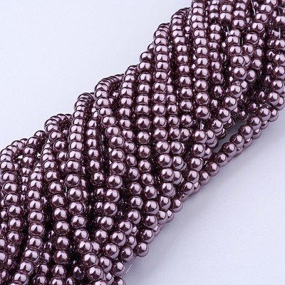 Glass Pearl Beads Strands HY-4D-B07-1