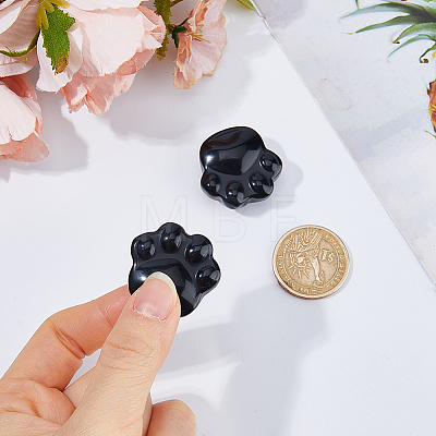 2Pcs Natural Obsidian Carved Figurines Statues for Home Office Desktop Decoration G-FH0002-75A-1