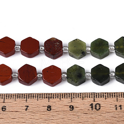 Natural Canada Jade & Red Jasper & Rainbow Moonstone Beads Strands G-T144-17B-01-1