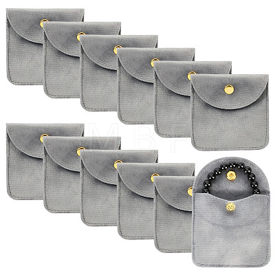 12Pcs Velvet Jewelry Storage Bags with Snap Button for Earrings Rings Bracelets ABAG-UN0001-17D-1
