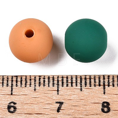 Rubberized Style Imitated Silicone Acrylic Beads MACR-T048-01C-01-1