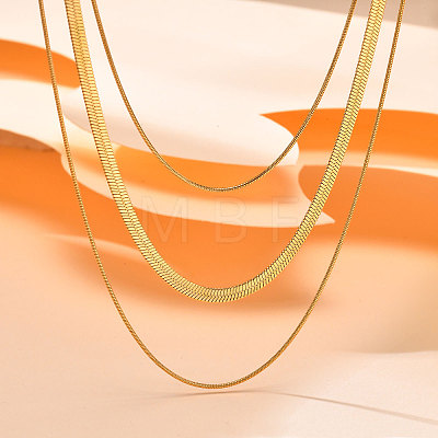 Stainless Steel 3 Layer Necklaces PW-WGEABAF-01-1