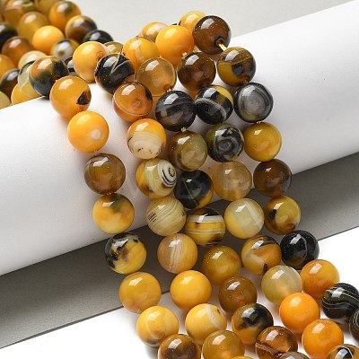 Natural Agate Beads Strands G-NH0001-G07-01-1