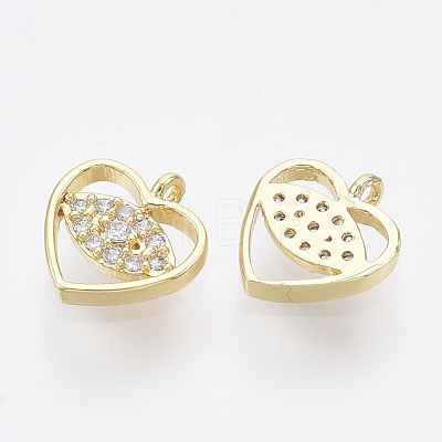 Brass Micro Pave Cubic Zirconia Charms KK-Q761-49G-NF-1