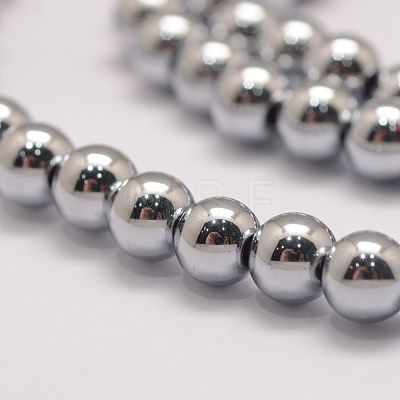 Grade AA Magnetic Synthetic Hematite Bead Strands G-P258-05-10mm-1