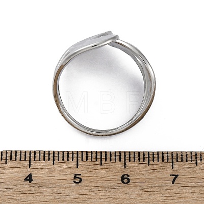 304 Stainless Steel Open Cuff Rings for Women RJEW-F174-08P-1