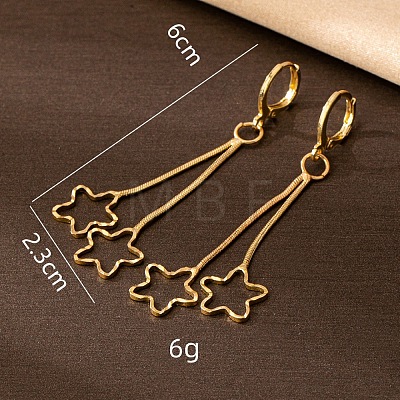 Alloy Star Tassel Hoop Earrings for Women WGF3701-01-1