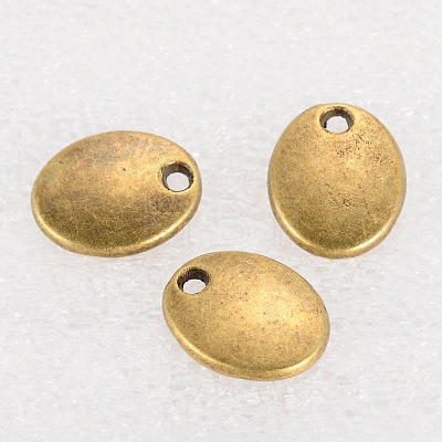 Tibetan Style Alloy Stamping Blank Tag Charms Pendants LS-TIBEP-10X8-AB-FF-1