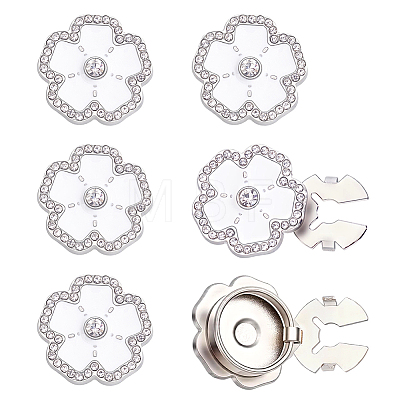 6Pcs Alloy Rhinestone Cufflinks BUTT-ME0001-34B-1