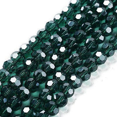 Electroplate Transparent Glass Beads Strands EGLA-A035-T6mm-A18-1