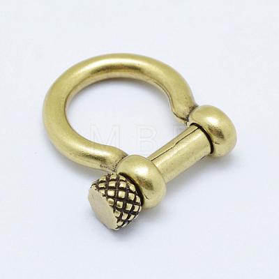 Brass D-Ring Anchor Shackle Clasps KK-P113-13AB-NR-1