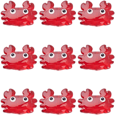 10Pcs Glass Enamel Beads LAMP-PA0001-44B-1