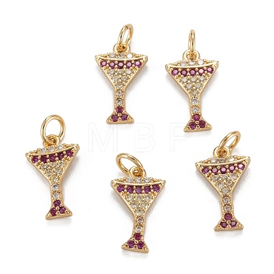 Brass Cubic Zirconia  Charms ZIRC-C024-13G-1