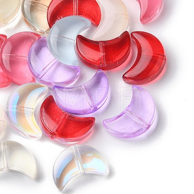 35Pcs Transparent Spray Painted Glass Beads GLAA-YW0001-74-1